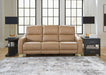 Mosswell - Power Reclining Sofa With Adj Headrest - Toffee - Stylish Home Furniture