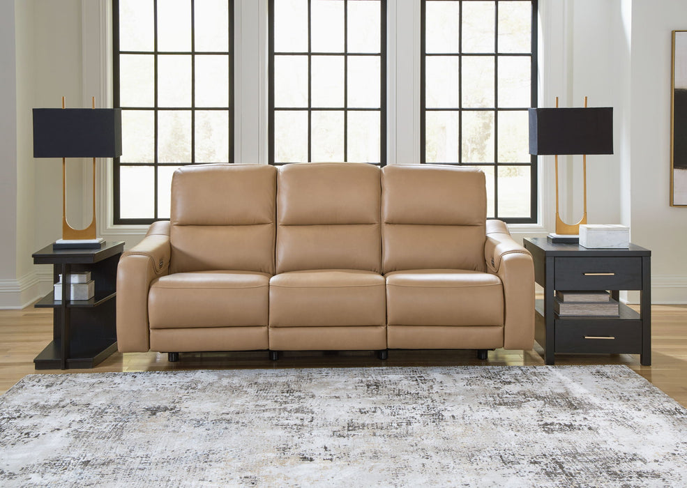 Mosswell - Power Reclining Sofa With Adj Headrest - Toffee - Stylish Home Furniture