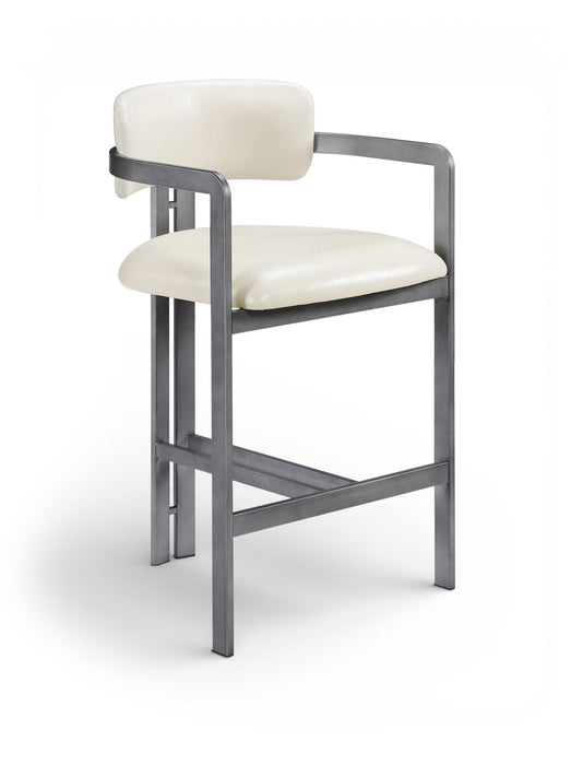 Aurum - Vegan Leather Upholstered Counter Stool With Gray Base - Stylish Home Furniture