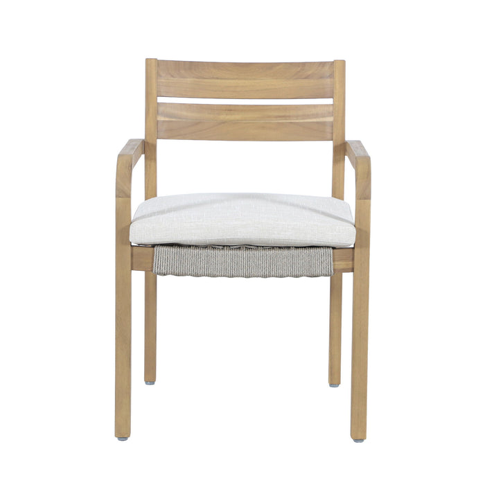 Arden - Wood And Wicker Patio Dining Chair (Set of 2) - Natural / Brown - Stylish Home Furniture