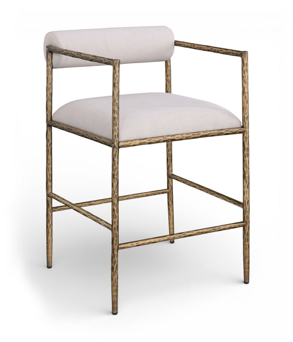 Axis - Linen Textured Beige Fabric Upholstered Counter Stool (Set of 2) - Stylish Home Furniture