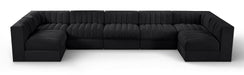 Rummi - Velvet Performance Fabric Upholstered 7 Piece Modular Sectional (With 2 Corner Chairs) - Stylish Home Furniture