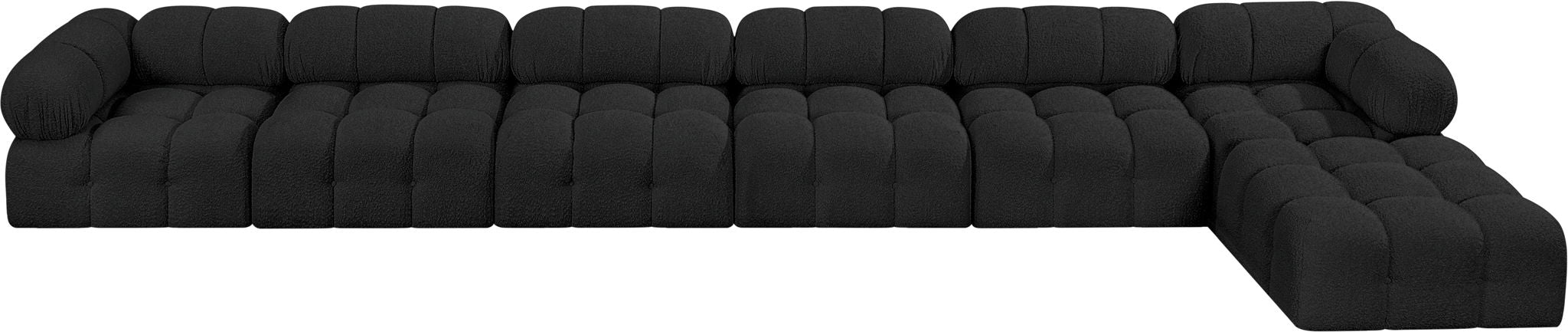 Ames - 7 Piece Boucle Fabric Modular L-Shaped Sectional