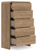 Gramburg - Five Drawer Chest - Warm Natural Brown - Stylish Home Furniture