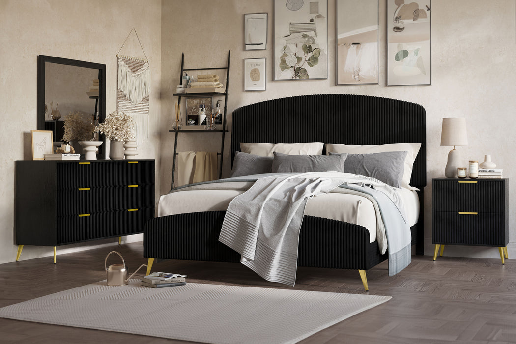 Kailani - 6/0 Western King 4 Piece Bedroom Set (Bed, Dresser, Mirror, Nightstand) - Black