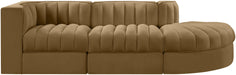 Rummi - Velvet Performance Fabric Upholstered 3 Piece Modular Sectional - Stylish Home Furniture