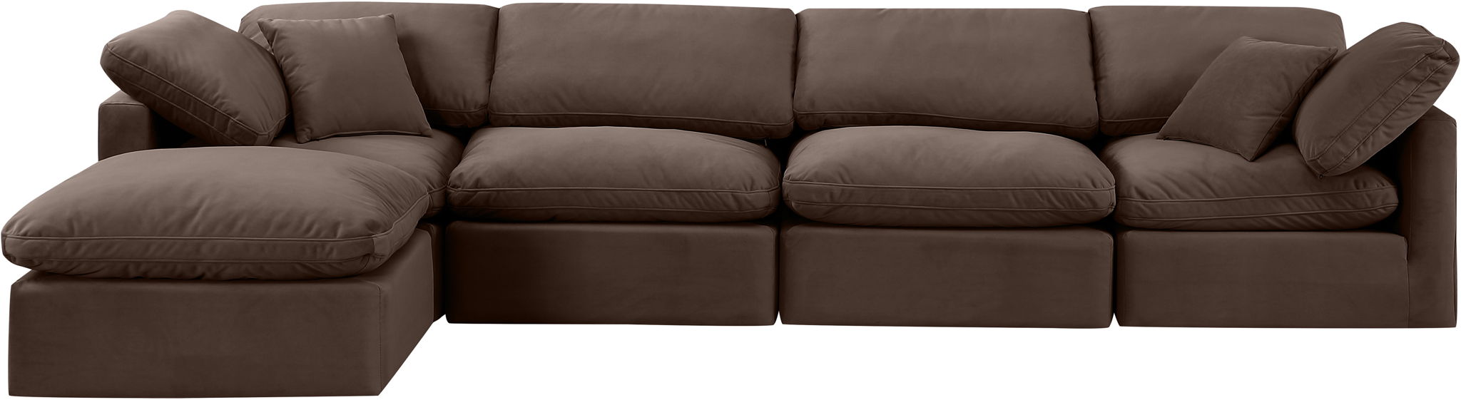 Indulge - Velvet 5 Piece Modular Sectional With Chaise