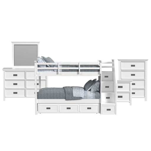 Hampton Kids - Bunk With Staircase And Trundle Bedroom Set - Stylish Home Furniture