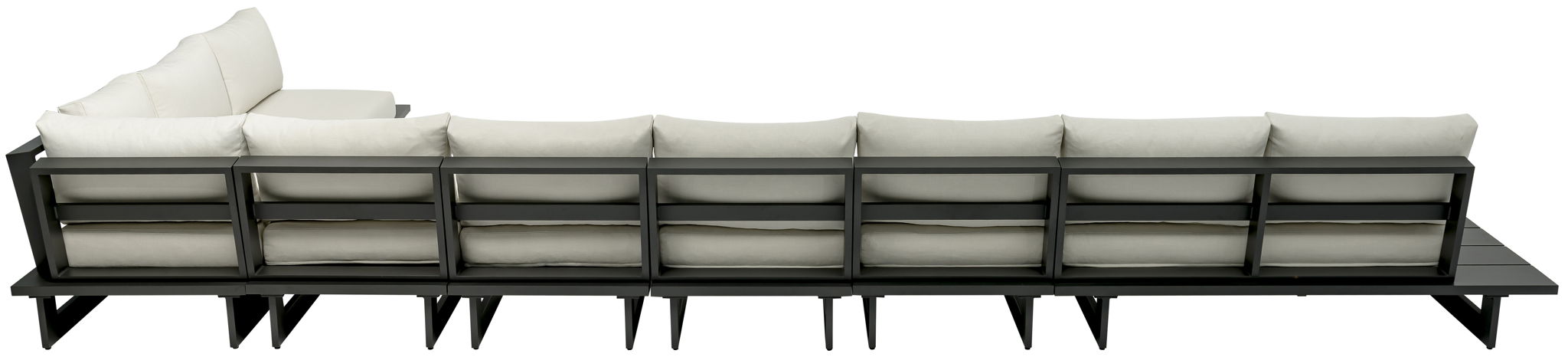 Maldives - 7 Piece Water Resistant Outdoor Patio Modular Sectional With Gray Base