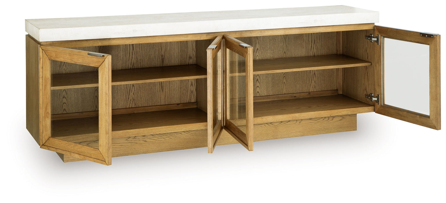 Adanworth - Accent Cabinet - Light Brown / Gray - Stylish Home Furniture