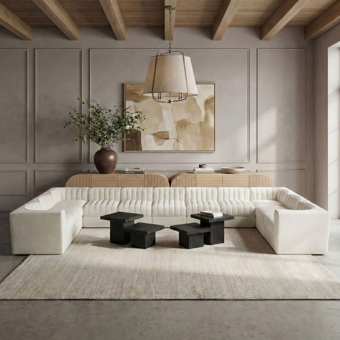 Rummi - Velvet Performance Fabric Upholstered 11 Piece Modular Sectional - Stylish Home Furniture