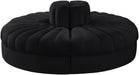 Rummi - Round Velvet Performance Fabric Upholstered 4 Piece Modular Sofa - Stylish Home Furniture