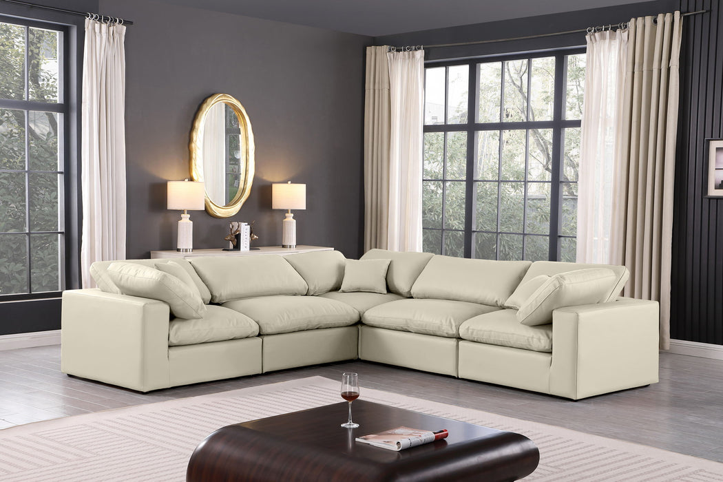 Comfy - 5 Piece Faux Leather Modular Corner Sectional