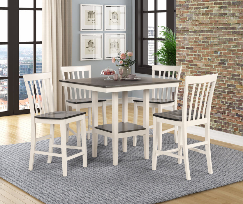 Brody - 5 Piece Counter Height Table Set - White