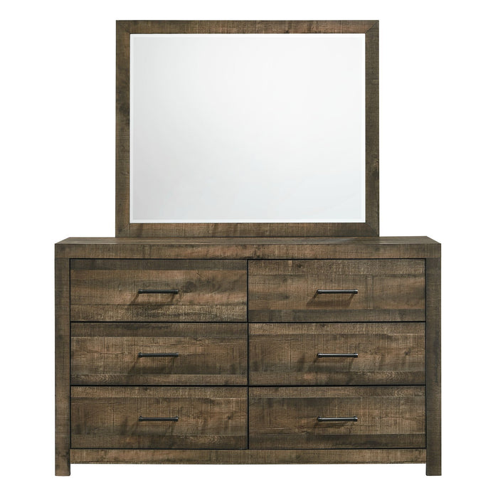 Bailey - 6-Drawer Dresser & Mirror Set - Walnut
