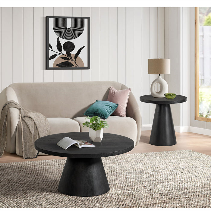 Portland - 2 Piece Occasional Table Set - Black - Coffee Table & End Table