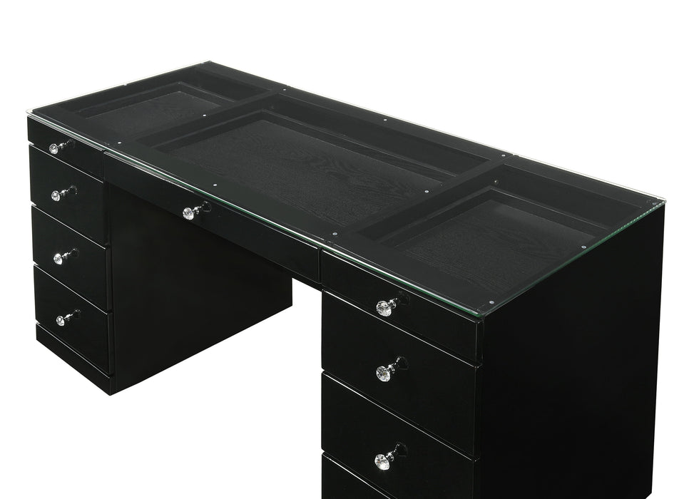 Avery - Vanity Desk With Glass Top