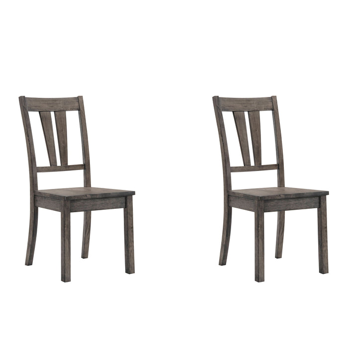 Nathan - Fan Back Chair With Wooden Seat (Set of 2) - Gray Oak