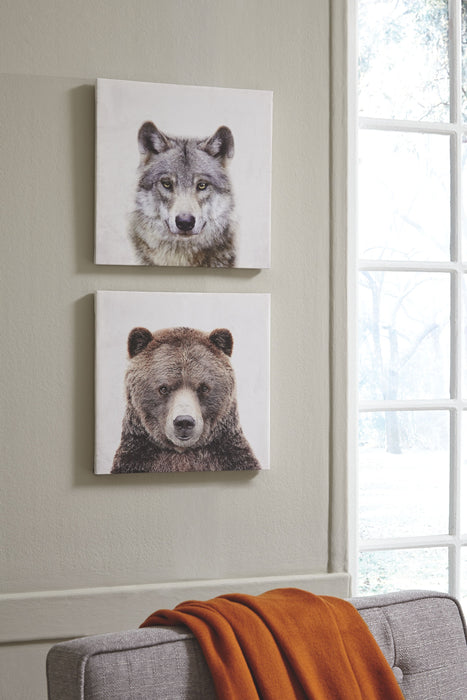 Albert - Gray / Brown - Wall Art Set (Set of 2)