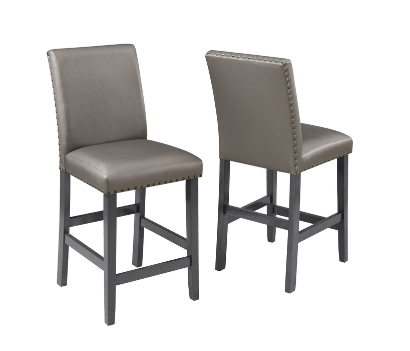 Bankston - Counter Height Chair With Nailhead (Set of 2) - Gray