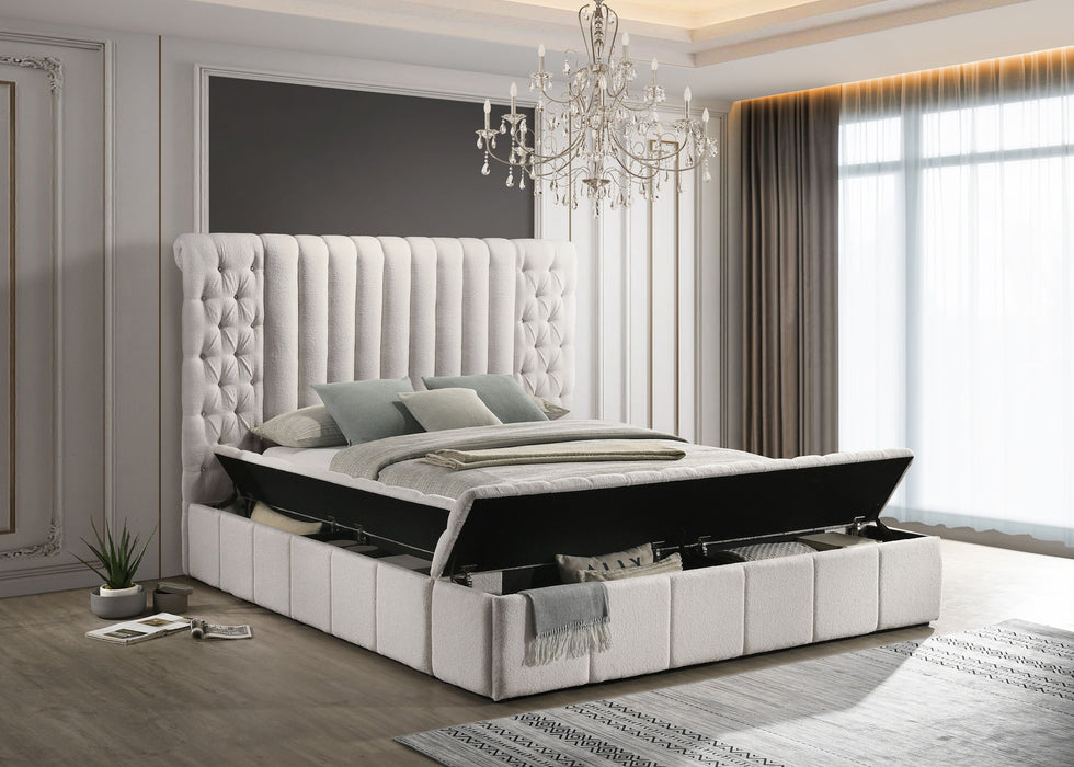 Danbury - King Bed With Storage - White — Stylish Home Furniture