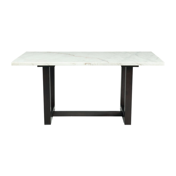 Felicia - Dining Table With White Marble Top - Dark