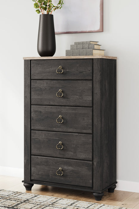 Nanforth - Two-tone - Five Drawer Chest
