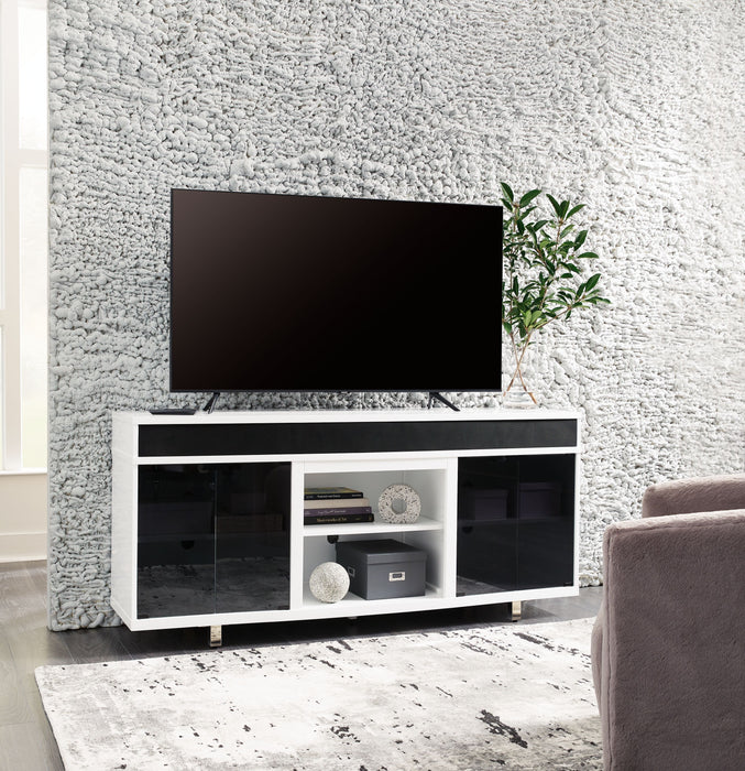 Gardoni - White / Black - Xl TV Stand With Fireplace Option