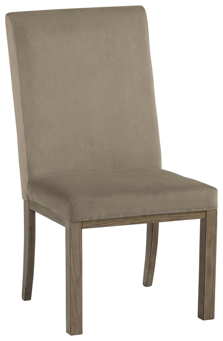 Chrestner - Gray / Brown - Dining Uph Side Chair (Set of 2)